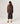 Oversize'owy, otwarty kardigan - Havana Brown