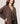 Oversize'owy, otwarty kardigan - Havana Brown