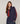 Jersey de cuello vuelto bicolor - Azul Denim