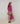 Jersey de cuello redondo de lana merino - Fucsia
