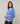 Oversize'owy, wełniany sweter z dekoltem w kształcie litery V - Horizon Blue