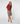 Pull col rond manches 3/4 en laine mérinos - Rouge Foncé