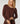Pull col rond en maille - Marron